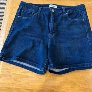 Angels Blue Jean Shorts High-Waisted Cuffed Hem